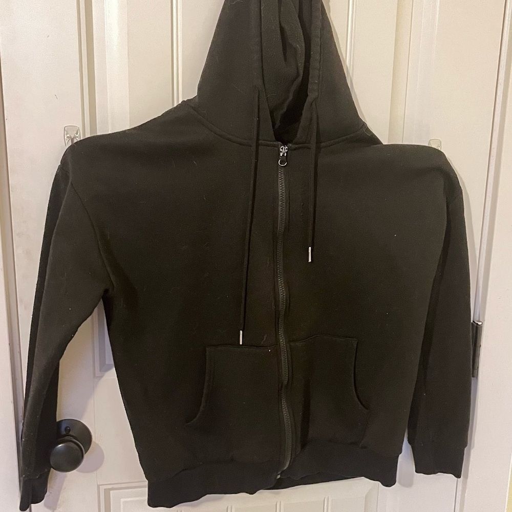 SHEIN Black Textured Hoodie